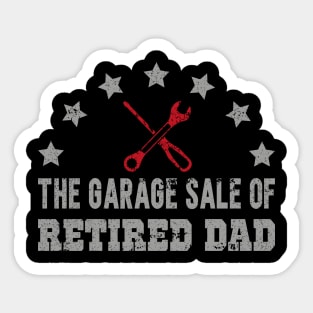 The garage sale of retired dad Sticker